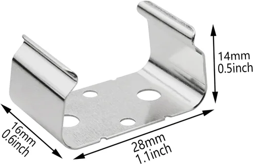 Miniatura 5 de Clips de batería de metal de 9 voltios Clip de soporte de batería AA doble soporte de batería Clip de fijación Clip de batería de instrumento Clips