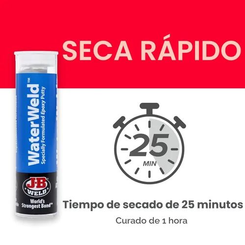 Miniatura 2 de J-B Weld 8277 2-Oz. Masilla Epoxi Waterweld Auto, 0, 2 onza, Blancuzco