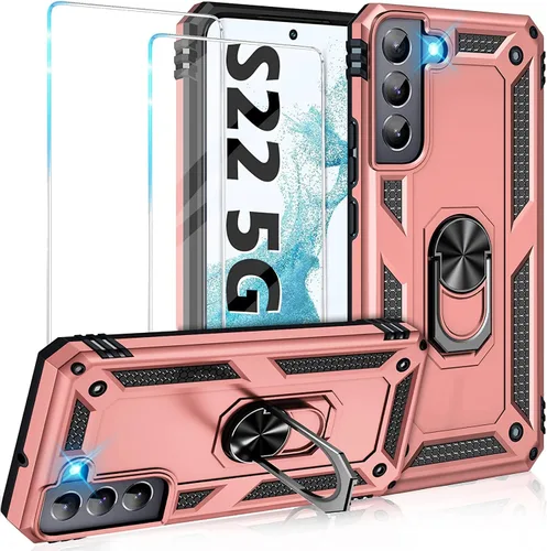 Miniatura 73 de Vaki Funda para Samsung Galaxy S22 5G con protector de pantalla integrado de grado militar, cubierta dura y resistente, funda resistente para Galaxy