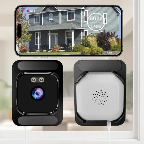 Miniatura 10 de Cámara de seguridad de ventana 4K para el hogar: Cámara de ventana WiFi de 2.4 GHz y 5 GHz con visión nocturna a color de doble luz - Cámara