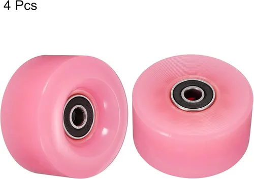 Miniatura 3 de PATIKIL Roller Skate Wheels with Bearings, Quad Skate Replacement for Double Row Skate Skateboards Indoor or Outdoor Rosado