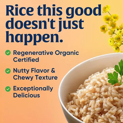 Miniatura 4 de Lundberg Arroz Integral de Grano Corto, Certificado Orgánico Regenerativo – Ligeramente a Nuez, Arroz Pegajoso Cultivado Responsablemente