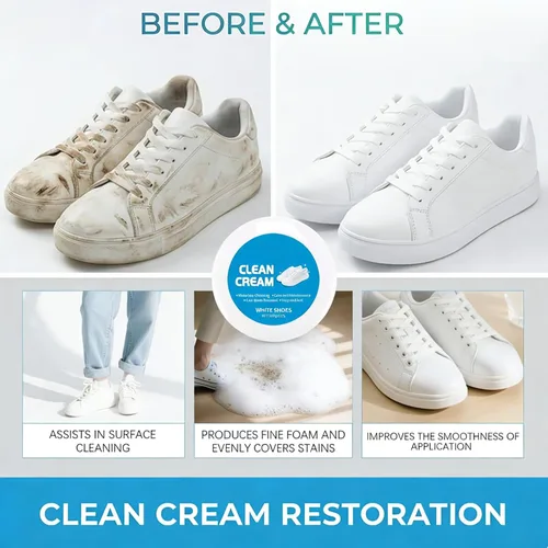 Miniatura 6 de Crema limpiadora de zapatos blanca, multiusos, sólida, sin lavado, viene con esponja limpiadora de crema blanca