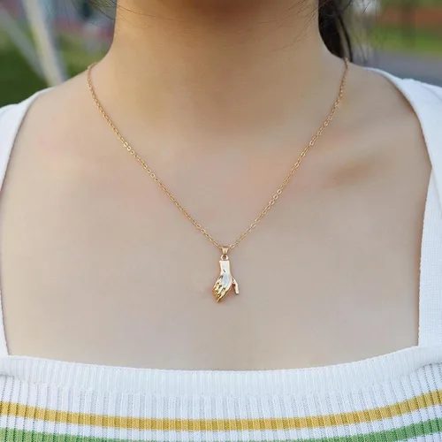 Miniatura 4 de Zeshimb Collar magnético de mano con colgante de palma, collar para pareja, imán desmontable, collar de amistad de mano, collar de declaración
