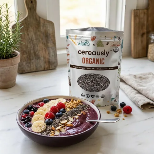Miniatura 9 de Semillas orgánicas de chía negra de 4 libras a granel – Superalimento Omega-3 con alto contenido de fibra, sin OMG, sin gluten, veganas, kosher