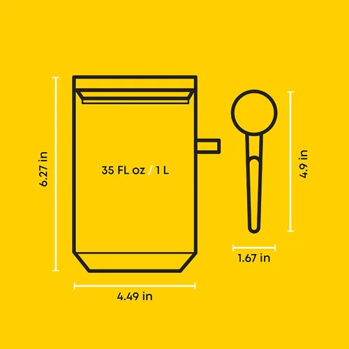 Miniatura 7 de JoyJolt Holden - Recipientes apilables de vidrio de 32 onzas con tapas y cucharones, juego de 3 recipientes herméticos para alimentos con tapas