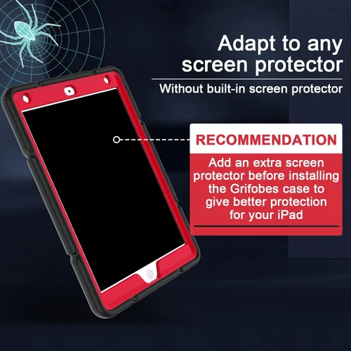 Miniatura 4 de Grifobes - Funda para iPad de 9.ª generación, para iPad de 8.ª/7.ª generación 2021/2020/2019, funda protectora resistente de 10.2" con soporte