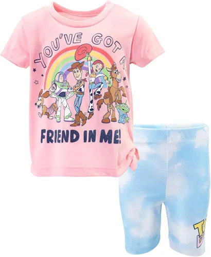 Disney Lion King Toy Story Moana Simba Nala Jessie Woody - Conjunto de camiseta y pantalones cortos de bicicleta para niñas