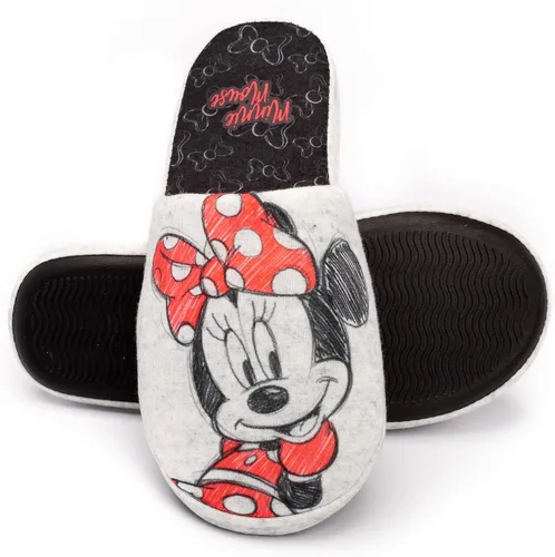 Miniatura 3 de Disney Minnie Mouse - Pantuflas para mujer, color gris