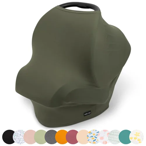 Miniatura 11 de Simka Rose Funda de asiento de automóvil para bebés, multiusos, transpirable, cubierta de lactancia y toldo para asiento de automóvil de bebé