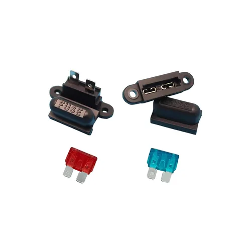 Miniatura 4 de 10 piezas de asiento de portafusibles estándar para automóvil, barco, camión, SUV con cubierta negra + 10 fusibles estándar de 10 amperios