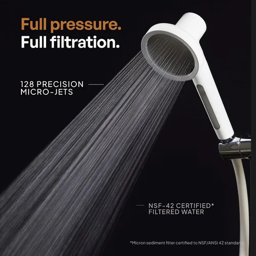 Miniatura 4 de SecondShower - Cabezal de ducha filtrado con mano para agua dura, certificado NSF 99.9% de eliminación de cloro, alta presión, filtro coreano