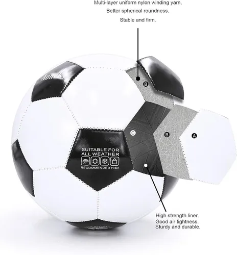 Miniatura 2 de Aoneky Balón de fútbol con bomba 1 paquete con 1 bomba - Blanco/Negro