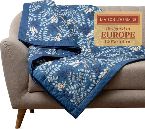 Miniatura 46 de Maison d' Hermine Manta para sofá, ligera y suave, cálida y transpirable, de algodón, para cama, para niñas, niños, mujeres, hombres, regalos, sofá
