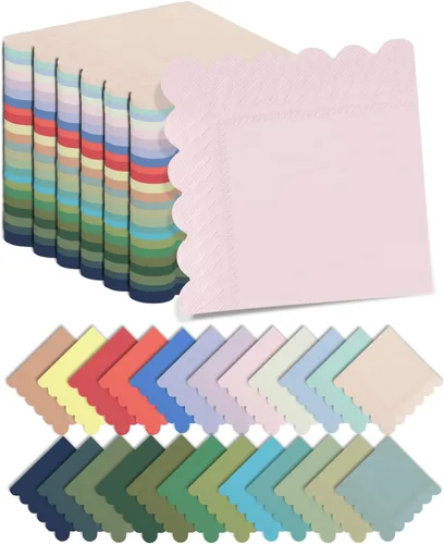 Miniatura 2 de qiqee Servilletas de cóctel Morandi Colors de 5 x 5 pulgadas, desechables, para bodas, cenas, fiestas de cumpleaños, postre, servilletas de papel 24