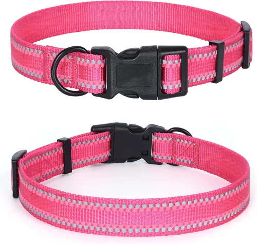 Miniatura 25 de Mile High Life Collar para perro Collares reflectantes de nailon para perros Collares ligeros para cachorros Collares rosados para perros 3