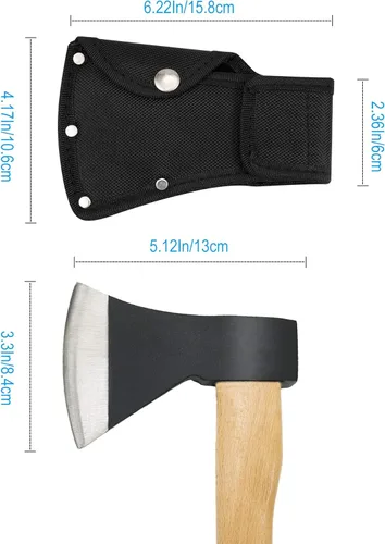Miniatura 4 de Hatchet Head Sheath Holster, Black Oxford Sheath for 1-1/4Lb Axe, Double Snap Hatchet Protector Cover with Belt Loop, Outdoor Camping Hiking