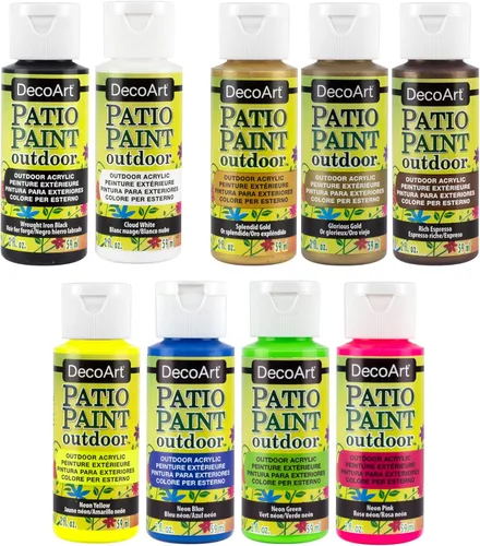 Miniatura 7 de DecoArt Juego de pintura para exteriores para patio, 24 colores pastel (botellas de 2 onzas líquidas), pinturas permanentes resistentes a la Multi