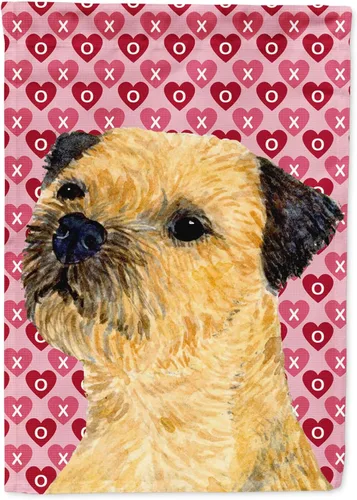 Miniatura 276 de Caroline's Treasures SS4484GF Bandera de jardín con diseño de bulldog inglés y corazones para el Día de San Valentín, bandera decorativa para patio