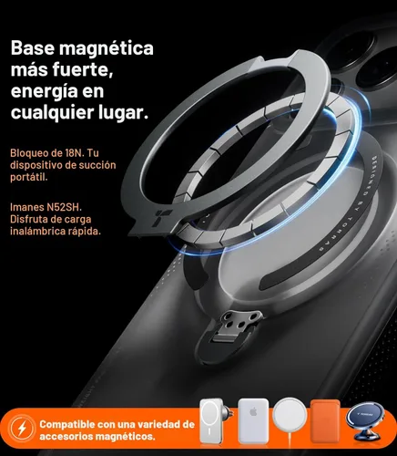 Miniatura 5 de TORRAS Ostand Q3 Air - Funda para iPhone 17 Pro Max con soporte magnético de 360°, compatible con MagSafe, probado contra caídas de grado militar