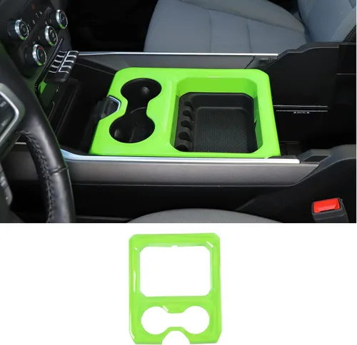Miniatura 10 de Cubierta de panel de consola central de fibra de carbono con portavasos para apoyabrazos delantero Compatible con 2019-2025 Dodge RAM 1500 2500 3500