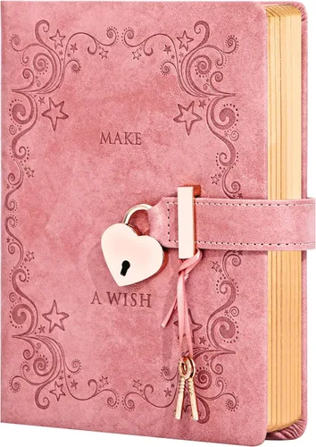 Miniatura 14 de Diario infantil de cuero sintético con candado y llave, agenda de viaje, agenda, cuaderno secreto de notas para mujer, 5.3 x 8.4 pulgadas, girasol
