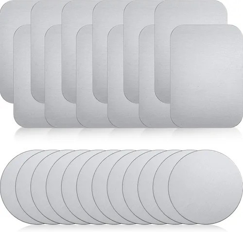 Miniatura 7 de Weewooday 24 placas de metal para teléfono, soporte magnético para automóvil, soporte magnético con soporte adhesivo para soportes magnéticos