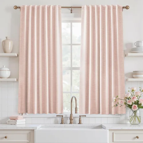 Miniatura 20 de Cortinas opacas de 54 pulgadas de largo para dormitorio, sala de estar, cortinas beige con aislamiento térmico, oscurecimiento de la habitación