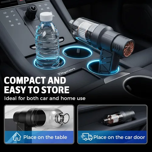Miniatura 7 de Mini soplador de nieve turbo, soplador LED turbo de alta velocidad de 130,000 RPM para automóvil con diseño de modo doble, soplador turbo
