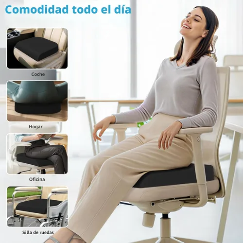Miniatura 4 de TranquilRelax - Cojín grande para asiento de espuma viscoelástica para largas horas de sentado en silla de oficina, asiento de coche, almohadilla