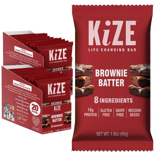 Miniatura 31 de KiZE Energy Bars - Barras energéticas de reemplazo de comidas con alto contenido de proteínas, a base de mantequilla de almendras, sin gluten, sin