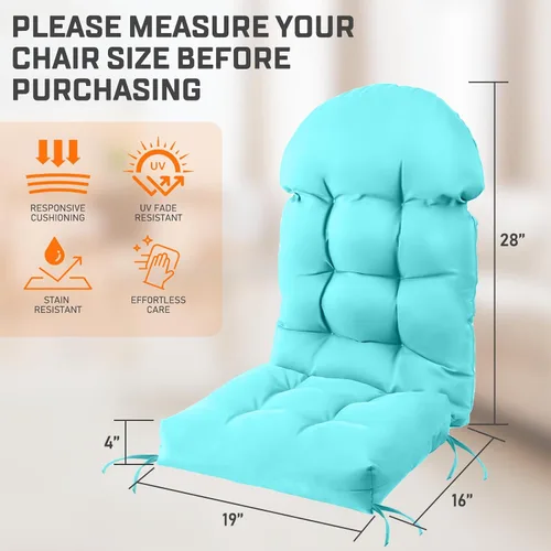 Miniatura 4 de FUNBERRY - Cojín para silla Adirondack, cojines gruesos y cómodos para mecedora, antideslizante, con protector contra decoloración, impermeable