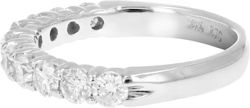 Miniatura 2 de Vir Jewels Anillo de boda con diamantes de 1 quilate, oro blanco de 14 quilates, 10 piedras redondas