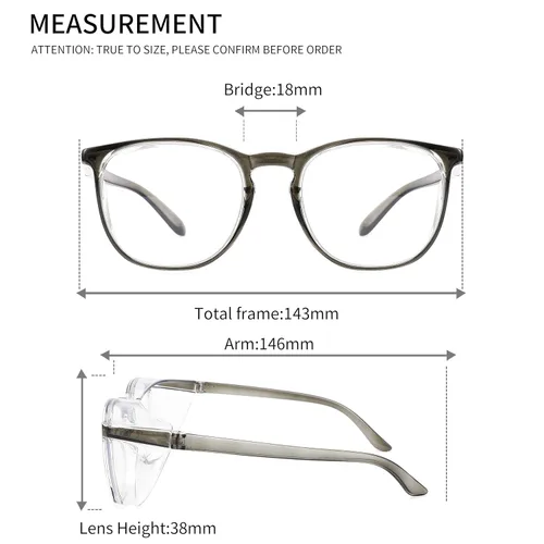 Miniatura 5 de Alsenor Gafas de seguridad antiniebla, gafas protectoras con bloqueo de luz azul, antipolvo, protección UV, para hombres y mujeres (Nuevo-Gris)