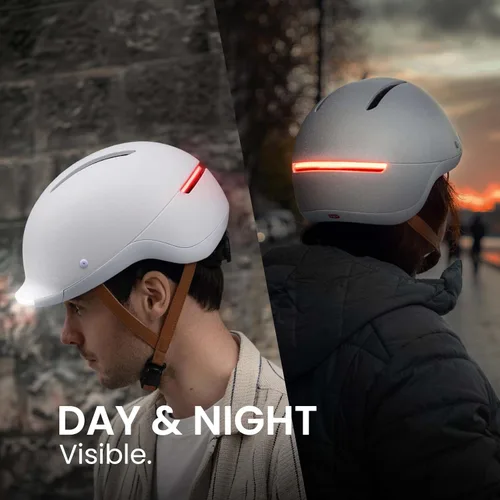 Miniatura 8 de Overade Casco salvavidas para bicicletas y e-scooters, con potente iluminación delantera/trasera, función intermitente, talla única