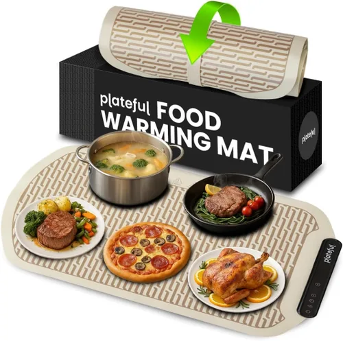 Miniatura 9 de Plateful Tapete de calentamiento para alimentos – Tapete de calentamiento de alimentos para fiestas de bufés, bandejas de calefacción Real