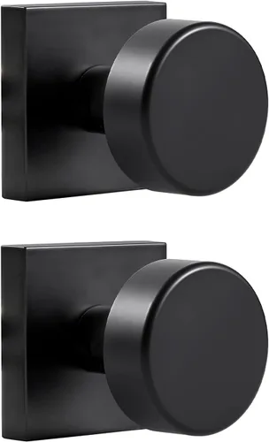 Miniatura 22 de coolnews Pomos dorados para puerta interior, pomo de puerta de privacidad con cerradura, manija de puerta cuadrada resistente moderna para Oro