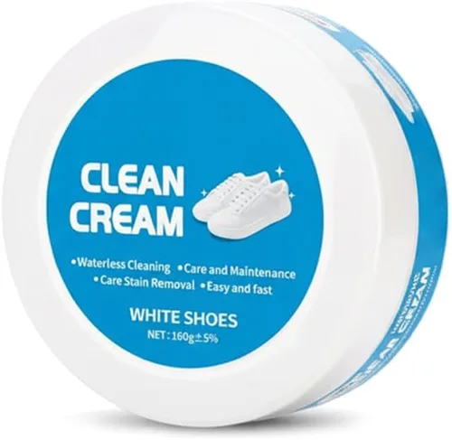 Crema limpiadora de zapatos blanca multiusos, sin enjuague, brillo rápido, fácil de usar para zapatos de cuero, elimina la suciedad