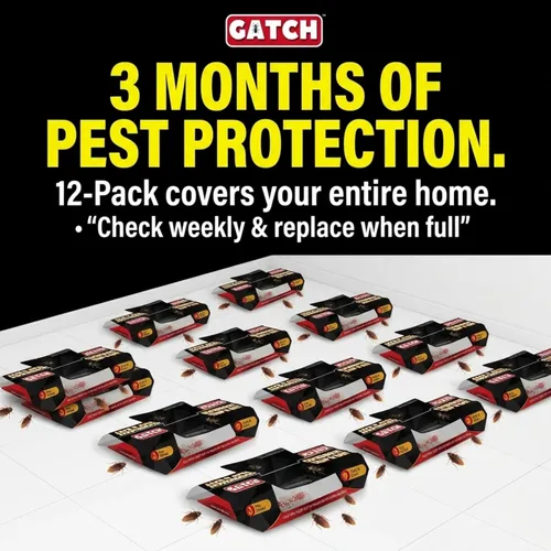 Miniatura 6 de GATCH Trampas para cucarachas para interiores (paquete de 12), trampas adhesivas para cucarachas, trampas de pegamento adhesivo para cucarachas