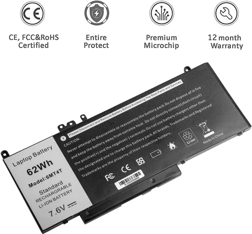 Miniatura 5 de Batería E5470 E5570 6MT4T Batería compatible con Dell Latitude 14 5470 E5470 15 5570 E5570 Precisión 15 3510 M3510 Series Notebook Reemplazo