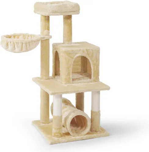 Miniatura 23 de CAPHAUS Torre de escalada alta moderna para juego en interiores para gatos grandes y gatitos, de 70 pulgadas con percha superior, casa cueva