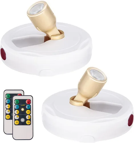 Miniatura 20 de HAMVIDNE Foco LED, luces de foto a batería, iluminación ascendente para interior, luces de disco con 2 controles remotos, luz de punto regulable