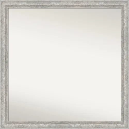 Miniatura 311 de Amanti Art Espejo de baño plateado para sobre fregadero, 23 x 23 pulgadas, espejo cuadrado plateado en ángulo, marco de madera moderno medio, se