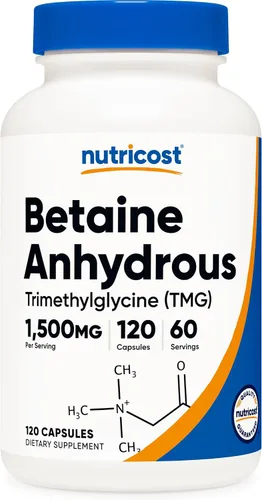 Miniatura 7 de Nutricost Betaína anhidra Caps 1500mg, 60 porciones por botella (2 botellas)