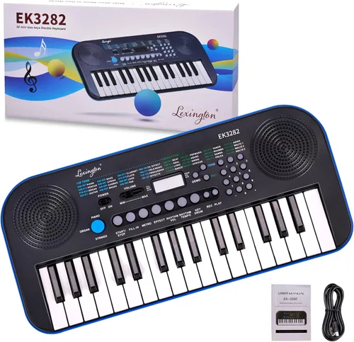 Lexington EK3282 - Teclado de piano eléctrico digital portátil de 32 teclas, mini teclado musical para regalo para niños (negro)