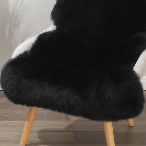 Miniatura 4 de IRIWOOL Alfombra Premium de Piel de Oveja Genuina Real de Australia, Piel Natural de Cordero Esponjosa de Lujo para Área de Asiento, Fundas