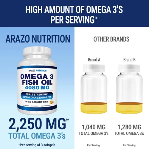 Miniatura 5 de BioScience Nutrition, aceite de pescado Omega 3 de 0.08 oz EPA alto de 0.04 oz + DHA de 0.03 oz; cápsulas que triplican la fuerza, 1