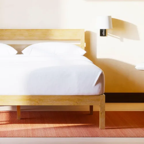 LIFEMENT Marco de Cama de Plataforma de Madera Clásica con Cabecero, Esencial, Sin Ruido, Almacenamiento Bajo la Cama, No Necesita Somier, Fácil