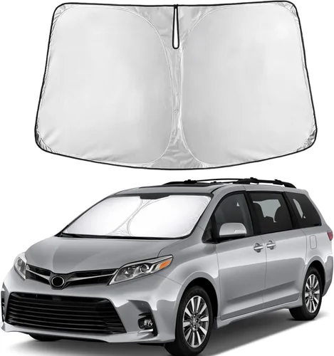 Miniatura 233 de Econour Parasol para parabrisas compatible con Honda Civic 2016-2021, protector de parasol plegable para ventana, bloquea los rayos UV y mantiene tu