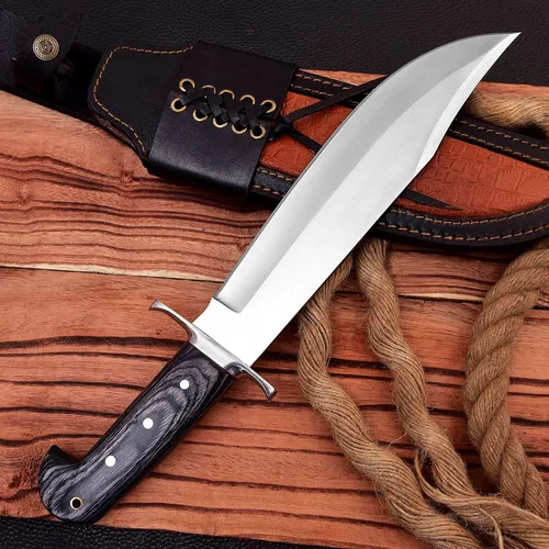 Miniatura 6 de Poshland REG-109 Cuchillo Bowie hecho a mano de acero D2 de 15.25 pulgadas, mango de madera maciza